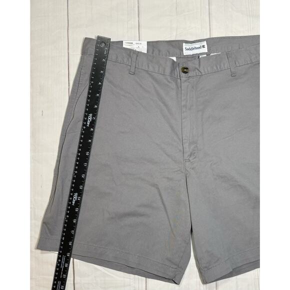 Saddlebred Shorts Mens Size 38 Chino Comfort Flex Flat Front Grey 7" Inseam NWT - Picture 5 of 6